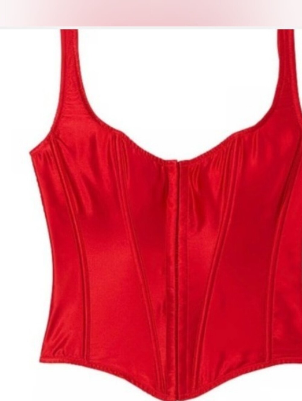 NWT- Victoria's Secret Red Satin Corset Bustier Only - Picture 2 of 5